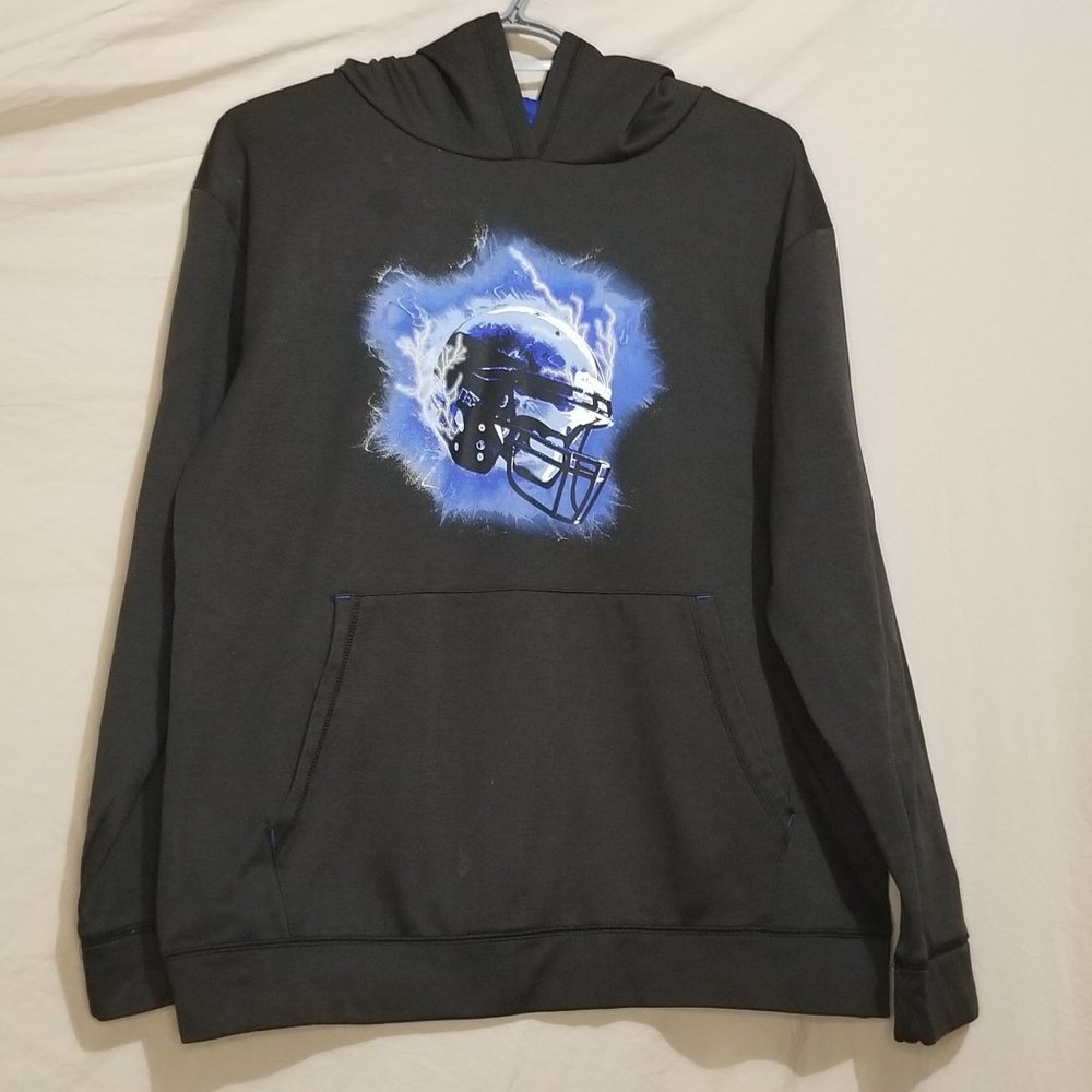 CHAMPION Pullover Hoodie LS Football Helmet Black XL (16-18)